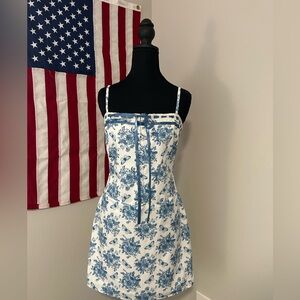 Blue Floral Mini Dress
